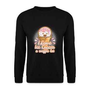I love ice cream a waffle lot - Unisex Sweatshirt - black - Front - Alina (178cm) & Michal (187cm)