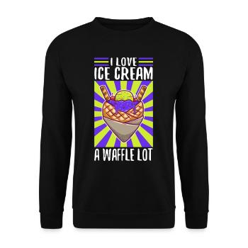 I love ice cream a waffle lot - Unisex Sweatshirt - black - Front - Alina (178cm) & Michal (187cm)