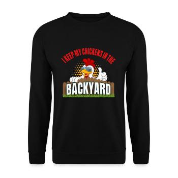 Backyard Chicken Breeder Funny Chicken Lover - Unisex Sweatshirt - black - Front - Alina (178cm) & Michal (187cm)