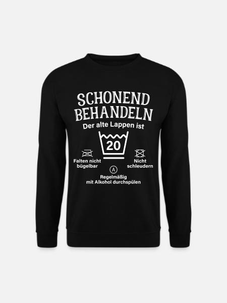 20. Geburtstag Schonend Behandeln Alte Lappen 20 - Unisex Pullover - Schwarz