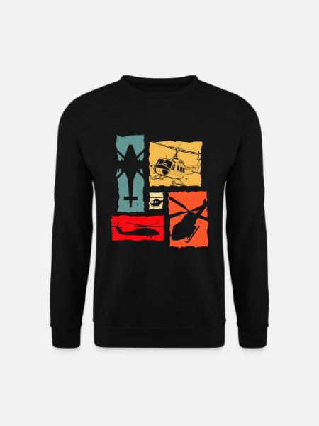 Helicopter Retro - Unisex Pullover - Schwarz
