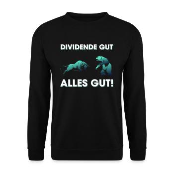 Dividende Gut Alles Gut - Unisex Pullover - Schwarz - Vorne - Alina (178cm) & Michal (187cm)