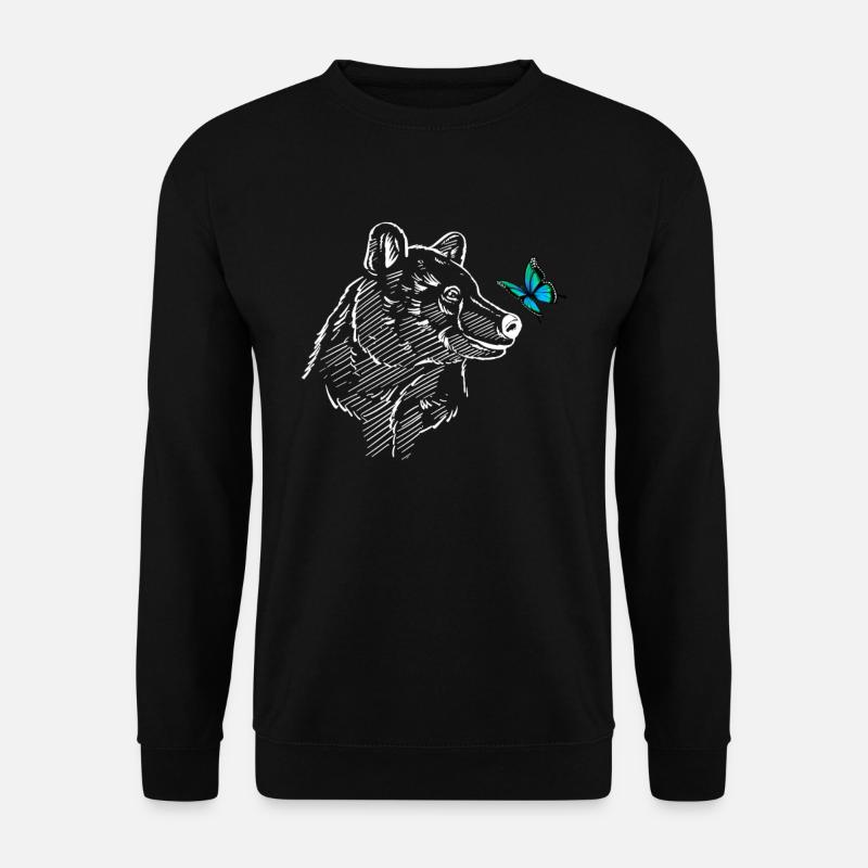 Ours polaire avec papillon - Sweat-shirt Unisexe - noir