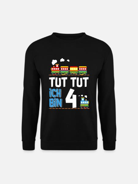 4. Geburtstag Tut Tut Eisenbahn Zug 4 Jahre - Unisex Pullover - Schwarz