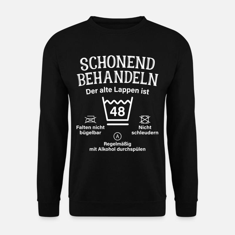 48. Geburtstag Schonend Behandeln Alte Lappen 48 - Unisex Pullover - Schwarz