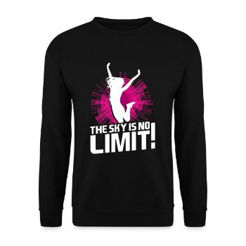The Sky is No Limit Trampoline - Unisex Sweatshirt - black - Front - Alina (178cm) & Michal (187cm)