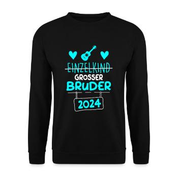 Bald Großer Bruder 2024 Gitarre - Unisex Pullover - Schwarz - Vorne - Alina (178cm) & Michal (187cm)