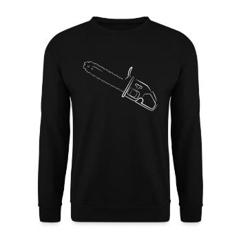 Silhouette de tronçonneuse - Sweat-shirt Unisexe - noir - Devant - Alina (178cm) & Michal (187cm)
