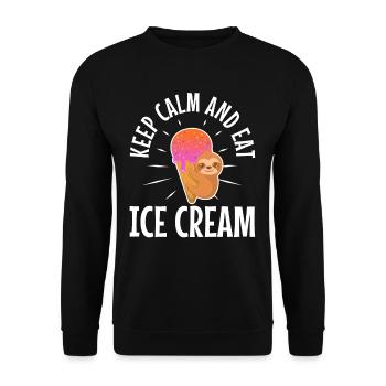 Restez calme et mangez de la crème glacée - Sweat-shirt Unisexe - noir - Devant - Alina (178cm) & Michal (187cm)
