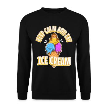 Keep calm and eat ice cream - Unisex Sweatshirt - black - Front - Alina (178cm) & Michal (187cm)