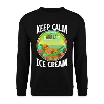 Restez calme et mangez de la crème glacée - Sweat-shirt Unisexe - noir - Devant - Alina (178cm) & Michal (187cm)