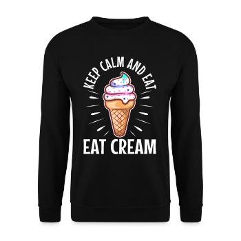 Restez calme et mangez de la crème glacée - Sweat-shirt Unisexe - noir - Devant - Alina (178cm) & Michal (187cm)