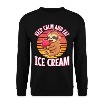Keep calm and eat ice cream - Unisex Sweatshirt - black - Front - Alina (178cm) & Michal (187cm)