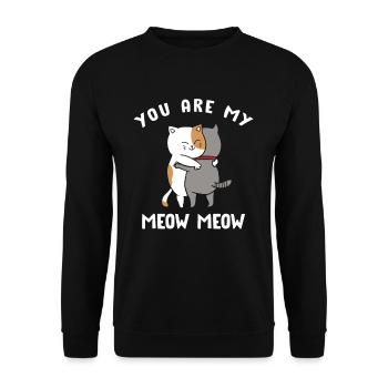You are my Meow Meow Katze - Unisex Pullover - Schwarz - Vorne - Alina (178cm) & Michal (187cm)