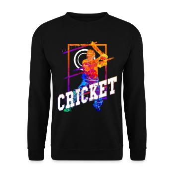 Cricket Cricketer Batsman Team Sport Colorful - Unisex Sweatshirt - black - Front - Alina (178cm) & Michal (187cm)