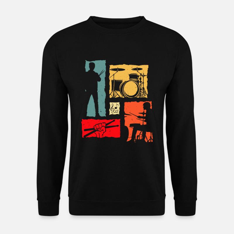 Drums Retro - Unisex Sweatshirt - black