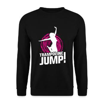 Trampoline Jump - Unisex Pullover - Schwarz - Vorne - Alina (178cm) & Michal (187cm)