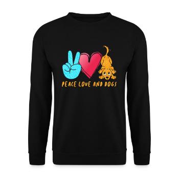 Chiens d’amour de la paix - Sweat-shirt Unisexe - noir - Devant - Alina (178cm) & Michal (187cm)