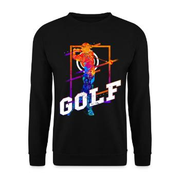 Golf Golfen Golfspieler Sport Hobby Club Vintage - Unisex Pullover - Schwarz - Vorne - Alina (178cm) & Michal (187cm)