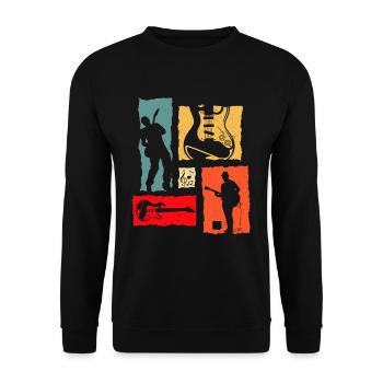 Guitar Player Retro - Unisex Sweatshirt - black - Front - Alina (178cm) & Michal (187cm)