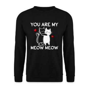 You are my Meow Meow - Unisex Pullover - Schwarz - Vorne - Alina (178cm) & Michal (187cm)