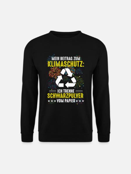 Mein Beitrag Zum Klimaschutz Feuerwerk - Unisex Pullover - Schwarz