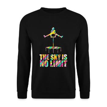 The Sky is No Limit Trampoline - Unisex Sweatshirt - black - Front - Alina (178cm) & Michal (187cm)