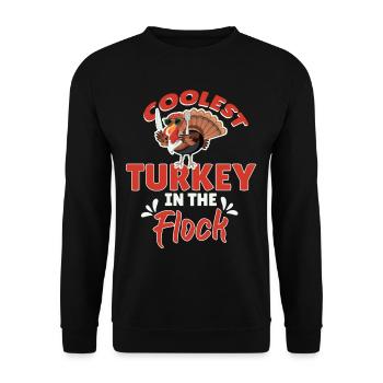 Coolest Turkey In The Flock - Unisex Pullover - Schwarz - Vorne - Alina (178cm) & Michal (187cm)