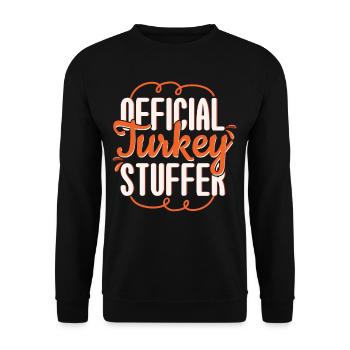 Official Turkey Stuffer Thanksgiving - Unisex Pullover - Schwarz - Vorne - Alina (178cm) & Michal (187cm)