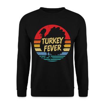 Turkey Fever Vintage Thanksgiving - Unisex Pullover - Schwarz - Vorne - Alina (178cm) & Michal (187cm)