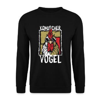 Komischer Vogel - Unisex Pullover - Schwarz - Vorne - Alina (178cm) & Michal (187cm)
