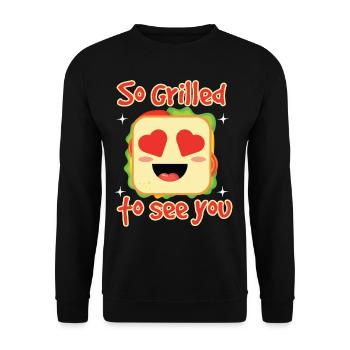 So Grilled To See You - Unisex Pullover - Schwarz - Vorne - Alina (178cm) & Michal (187cm)