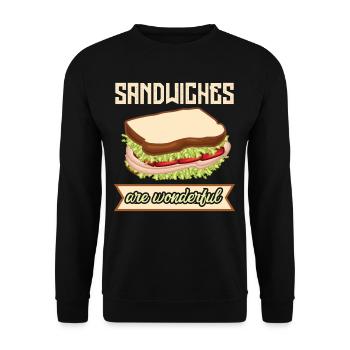 Sandwiches Are Wonderful - Unisex Pullover - Schwarz - Vorne - Alina (178cm) & Michal (187cm)