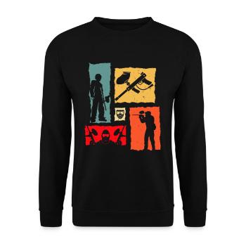 Paintball Rétro - Sweat-shirt Unisexe - noir - Devant - Alina (178cm) & Michal (187cm)