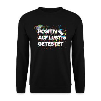 Positiv auf Lustig Getestet - Unisex Pullover - Schwarz - Vorne - Alina (178cm) & Michal (187cm)