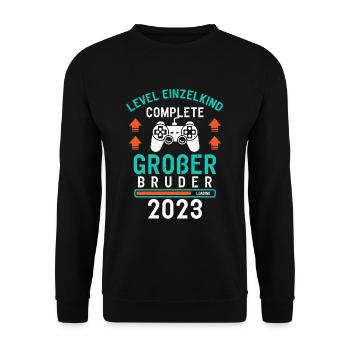 Großer Bruder 2023 Loading Complete Gamer - Unisex Pullover - Schwarz - Vorne - Alina (178cm) & Michal (187cm)