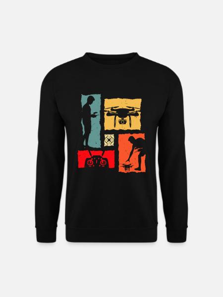 Drone Rétro - Sweat-shirt Unisexe - noir