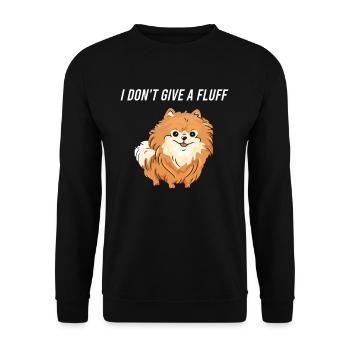 Zwergspitz I Dont Give A Fluff - Unisex Pullover - Schwarz - Vorne - Alina (178cm) & Michal (187cm)