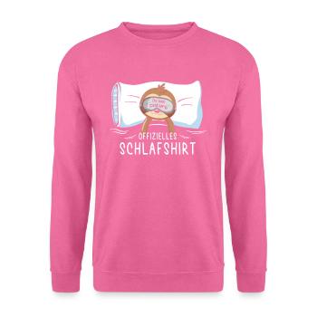 Offizielles Schlafshirt Faultier mit Schlafbrille - Unisex Pullover - Pink - Vorne