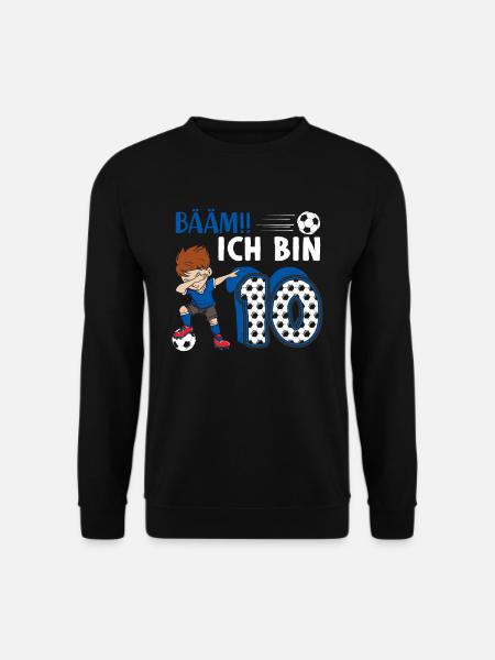 10. Geburtstag Fussball 10 Jahre Fußballer - Unisex Pullover - Schwarz