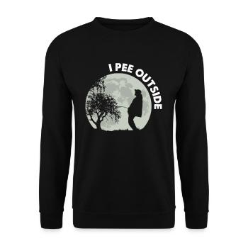 I Pee Outside - Unisex Pullover - Schwarz - Vorne - Alina (178cm) & Michal (187cm)