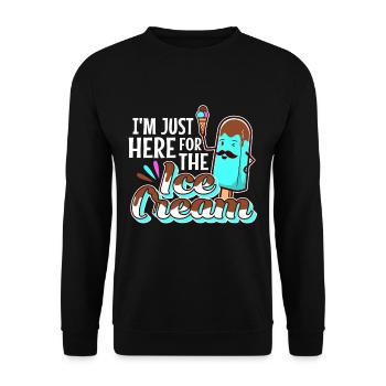 Im just here for the ice cream - Unisex Pullover - Schwarz - Vorne - Alina (178cm) & Michal (187cm)