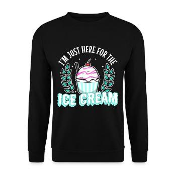 Je suis juste ici pour la crème glacée - Sweat-shirt Unisexe - noir - Devant - Alina (178cm) & Michal (187cm)