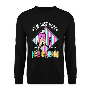 Im just here for the ice cream - Unisex Sweatshirt - black - Front - Alina (178cm) & Michal (187cm)