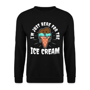Im just here for the ice cream - Unisex Pullover - Schwarz - Vorne - Alina (178cm) & Michal (187cm)