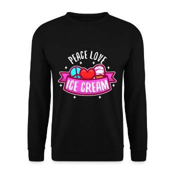 Peace Love Ice Cream - Unisex Pullover - Schwarz - Vorne - Alina (178cm) & Michal (187cm)