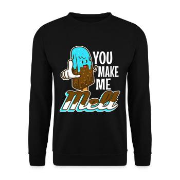 You make me melt, Eiscreme - Unisex Pullover - Schwarz - Vorne - Alina (178cm) & Michal (187cm)