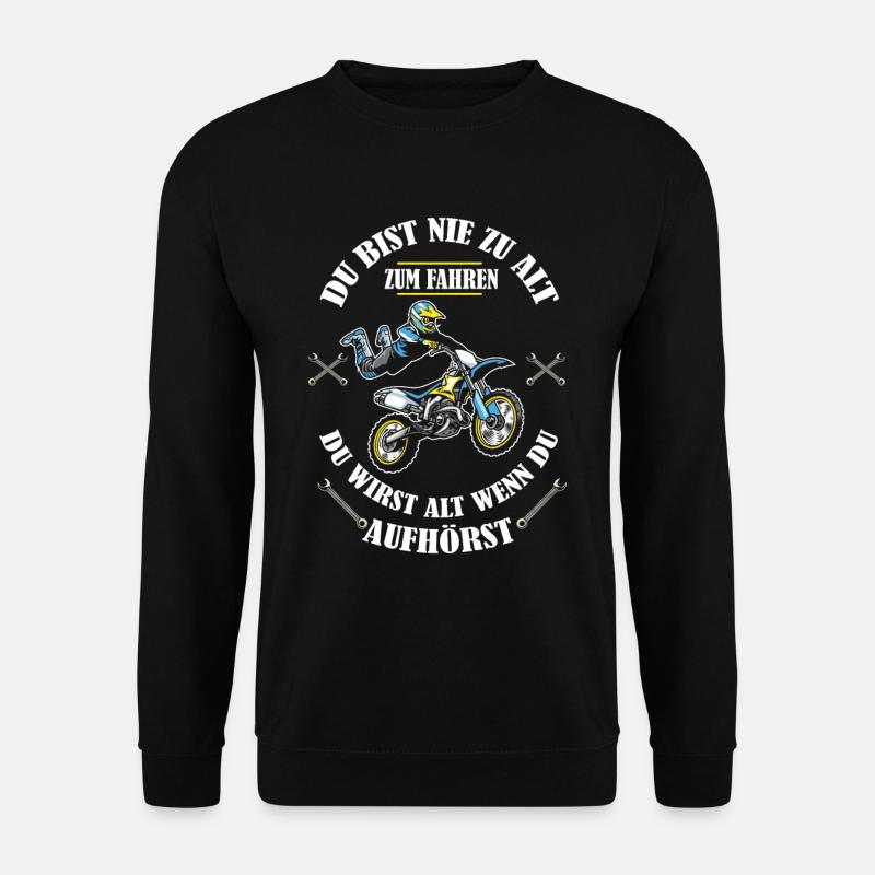 Opa Motocross Du bist nie zu alt zum Fahren - Unisex Pullover - Schwarz