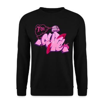 Graffiti 'Trop mignon | Trop mignon - Sweat-shirt Unisexe - noir - Devant - Alina (178cm) & Michal (187cm)