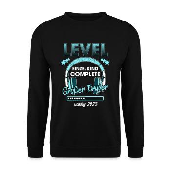 Großer Bruder 2023 Loading Einzelkind Gamer - Unisex Pullover - Schwarz - Vorne - Alina (178cm) & Michal (187cm)